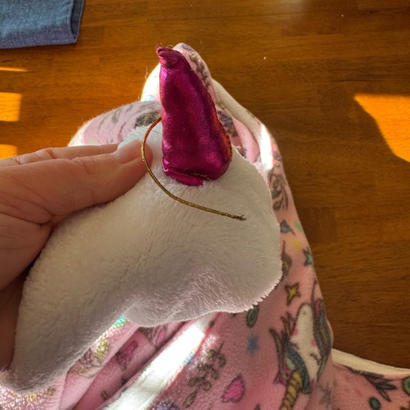 Girls Fleece Pink Magical Unicorns Car seat Poncho by BirdyBotique - Picture 7 of 7